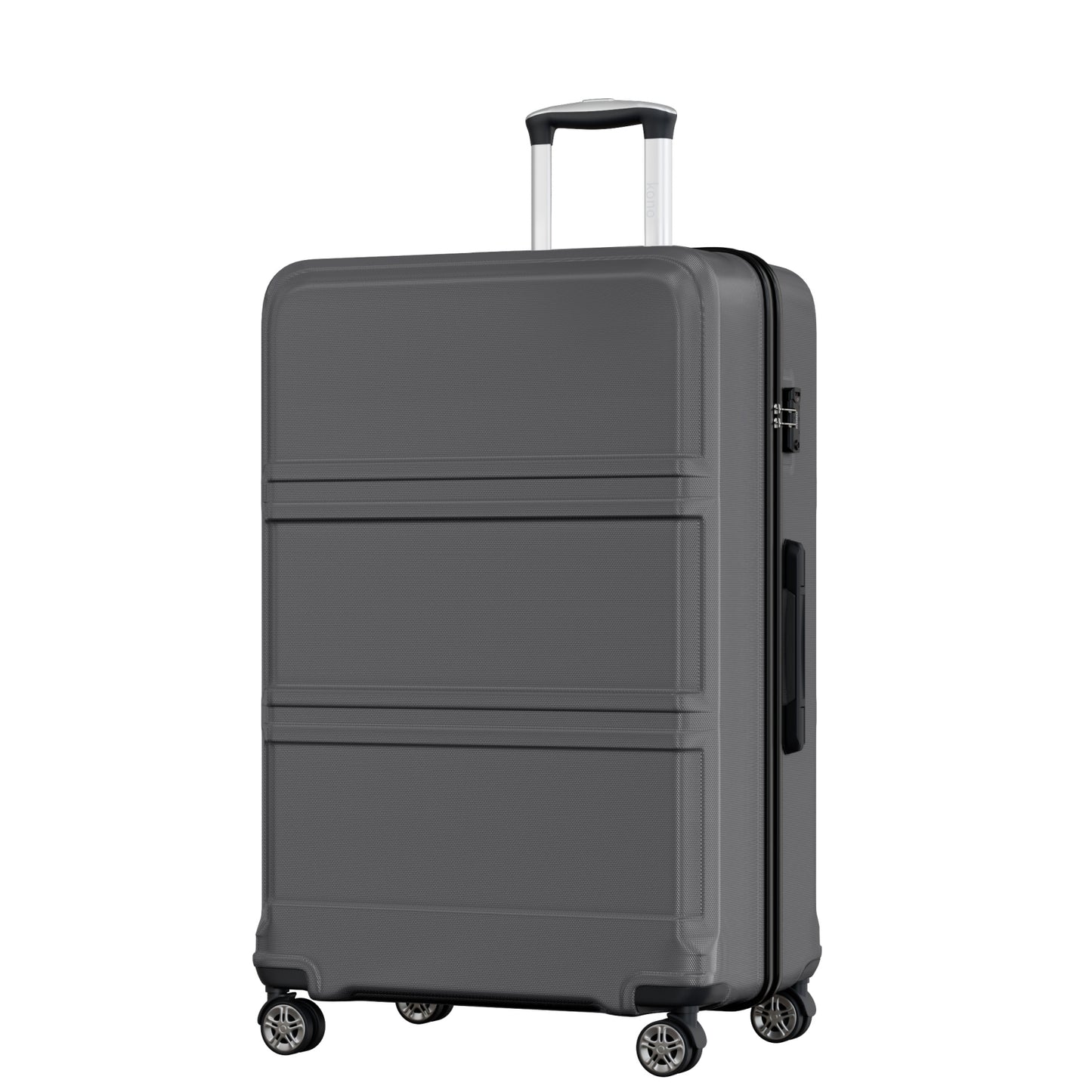 K1871-1L - Kono ABS+PC 32 Inch Extra-Large Suitcase, Sculpted Horizontal Design, Hard-Shell Wheeled Luggage with Telescopic Handle - Grey - Luggage eStore