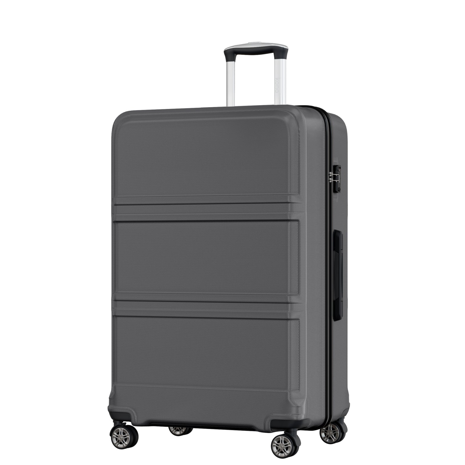 K1871-1L - Kono ABS+PC 32 Inch Extra-Large Suitcase, Sculpted Horizontal Design, Hard-Shell Wheeled Luggage with Telescopic Handle - Grey - Luggage eStore