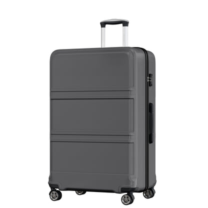 K1871-1L - Kono ABS+PC 32 Inch Extra-Large Suitcase, Sculpted Horizontal Design, Hard-Shell Wheeled Luggage with Telescopic Handle - Grey - Luggage eStore