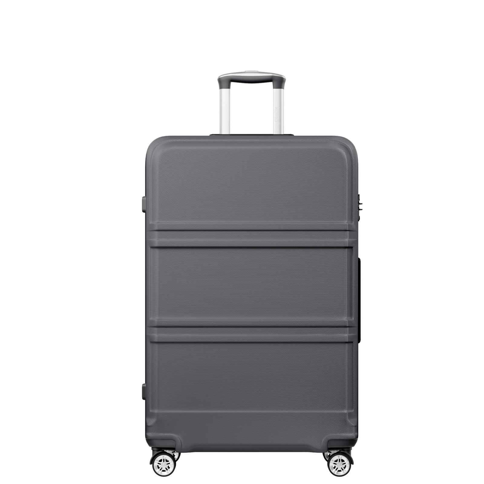 K1871-1L - Kono ABS+PC 32 Inch Extra-Large Suitcase, Sculpted Horizontal Design, Hard-Shell Wheeled Luggage with Telescopic Handle - Grey - Luggage eStore