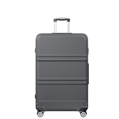 K1871-1L - Kono ABS+PC 32 Inch Extra-Large Suitcase, Sculpted Horizontal Design, Hard-Shell Wheeled Luggage with Telescopic Handle - Grey - Luggage eStore