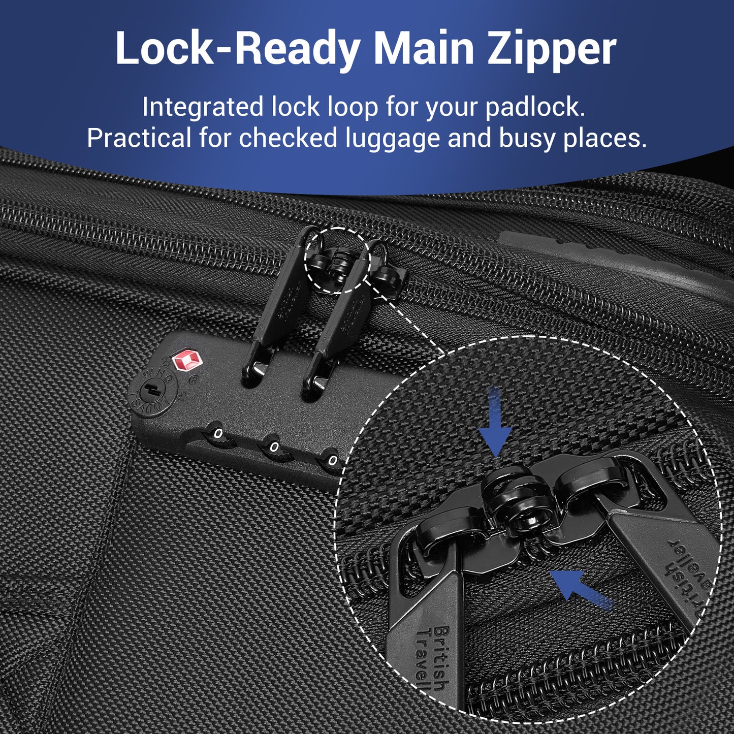 British Traveller KSB2582 Large Luggage in Black (79.5x49x32.5cm) - Expandable Softshell Suitcase with TSA Lock, Silent Spinner Wheels & Laptop Compartment