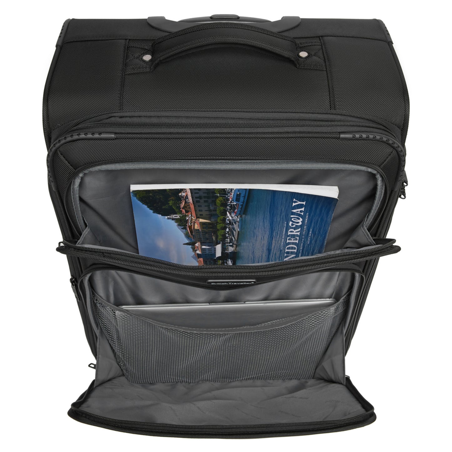 British Traveller KSB2582 3-Piece Luggage Set in Black - Durable Softshell Suitcase Set with a Laptop Compartment