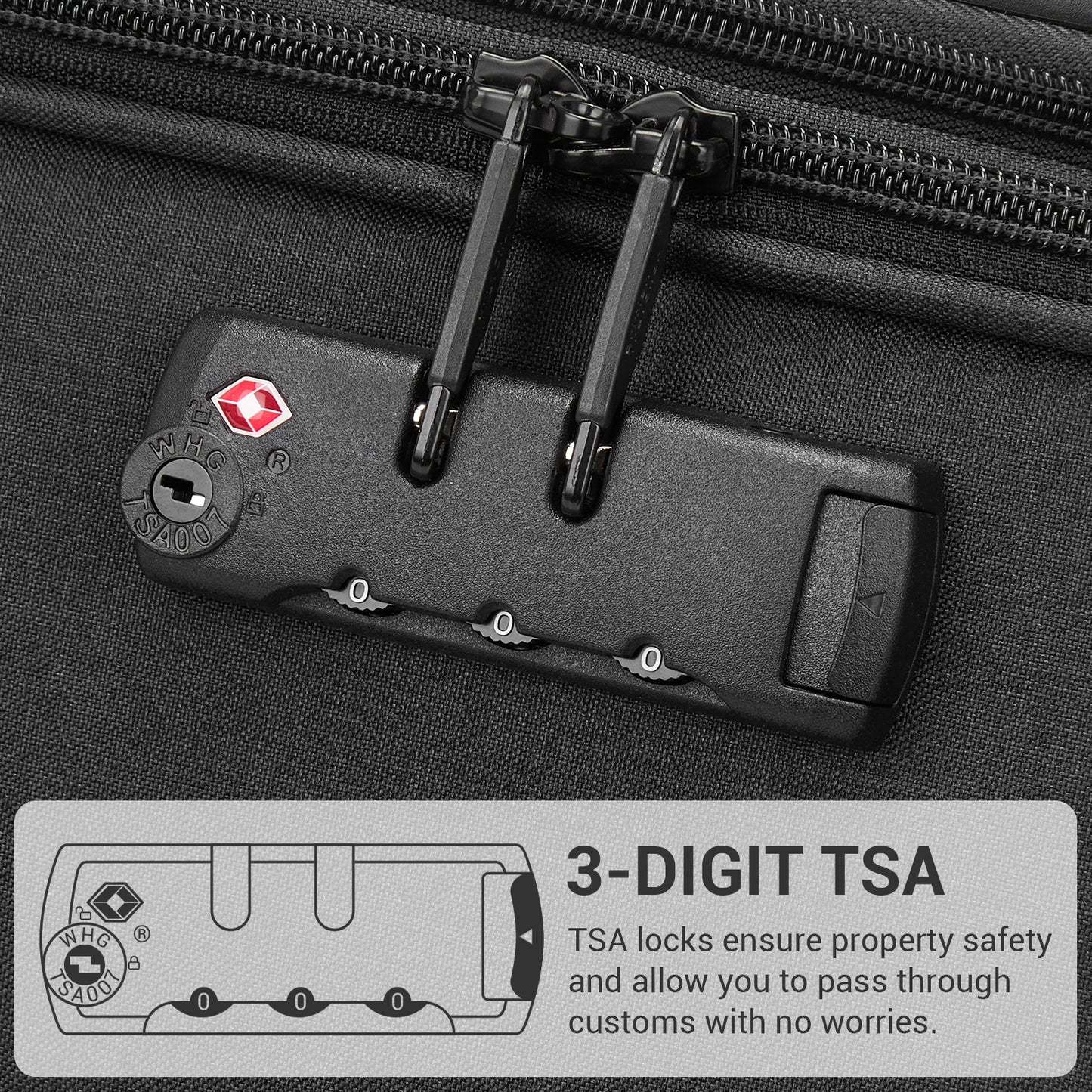 British Traveller KSB2597 Cabin Luggage in Black (57.5x37.5x25.5 cm) - Soft Shell Suitcase with Silent TPE Spinners, TSA Lock and Laptop Compartment