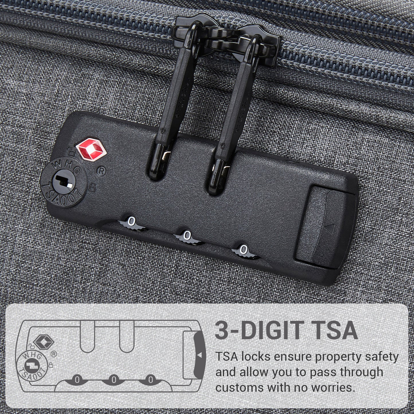 British Traveller KSB2597 3-Piece Luggage Set in Grey - Tough Soft-Shell Suitcase with Silent TPE Spinners, TSA Security and Expandable Checked Sizes