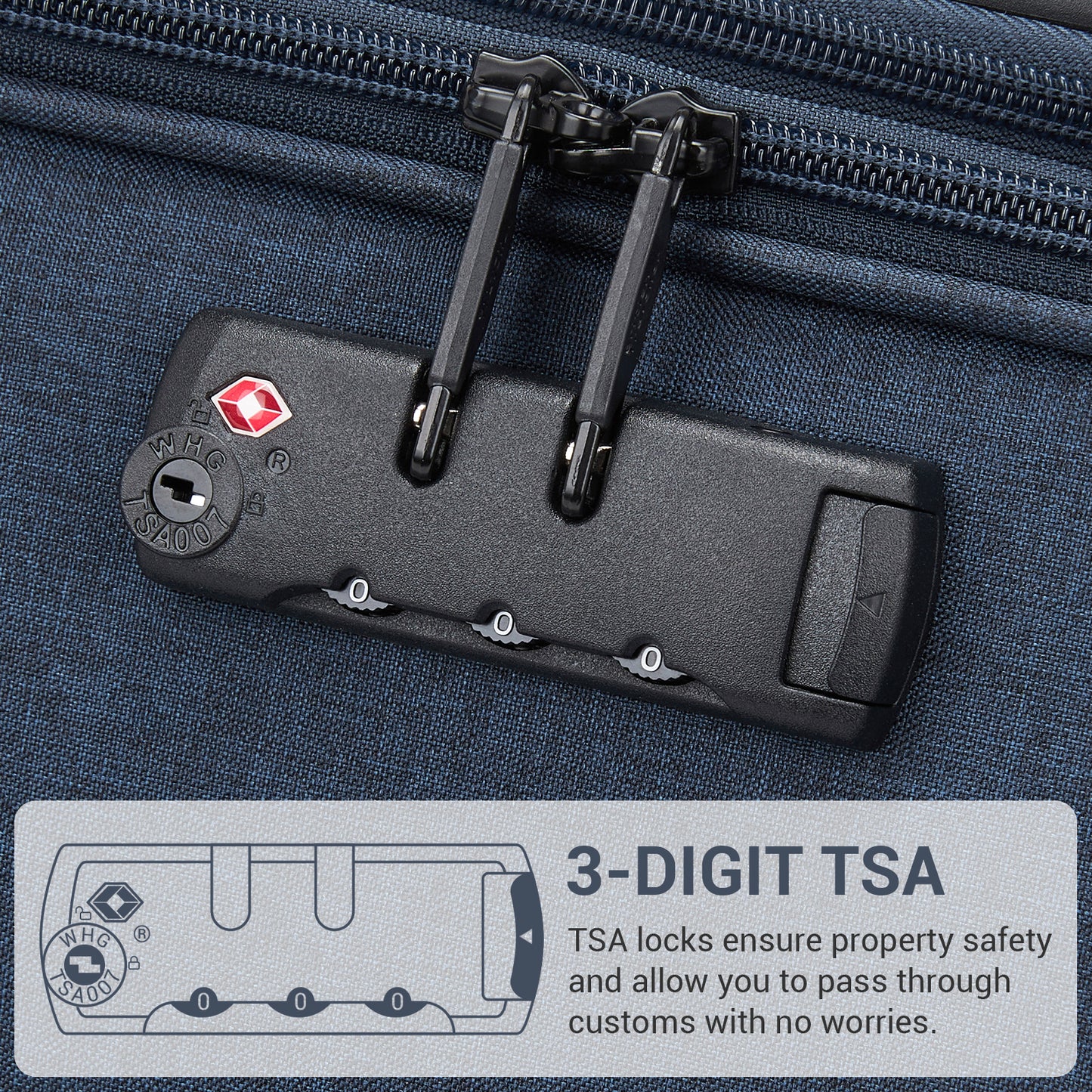 British Traveller KSB2597 Cabin Luggage in Navy (57.5x37.5x25.5 cm) - Soft Shell Suitcase with Silent TPE Spinners, TSA Lock and Laptop Compartment