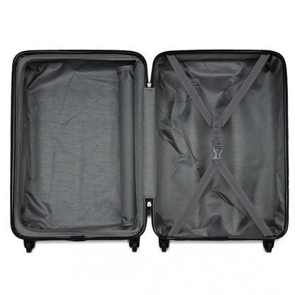 Kono KSK2477 3-Piece Luggage Set in Blue - Expandable ABS Vertical Textured Hard Shell Suitcase with Secure 3-Digit Lock