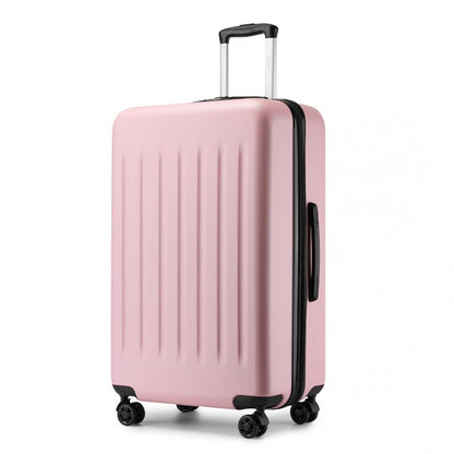 Kono KSK2477 Large Luggage in Pink (74.5x47.5x29.5cm) - Expandable ABS Vertical Textured Hard Shell Suitcase with Secure 3-Digit Lock