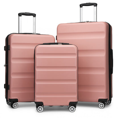 Kono KSK2482 3-Piece Luggage Set in Nude - Hard Shell ABS+PC Suitcases with TSA Lock