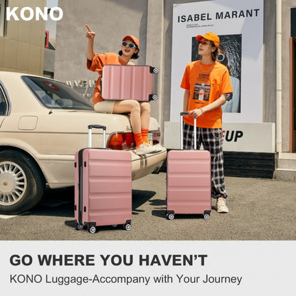 Kono KSK2482 3-Piece Luggage Set in Nude - Hard Shell ABS+PC Suitcases with TSA Lock