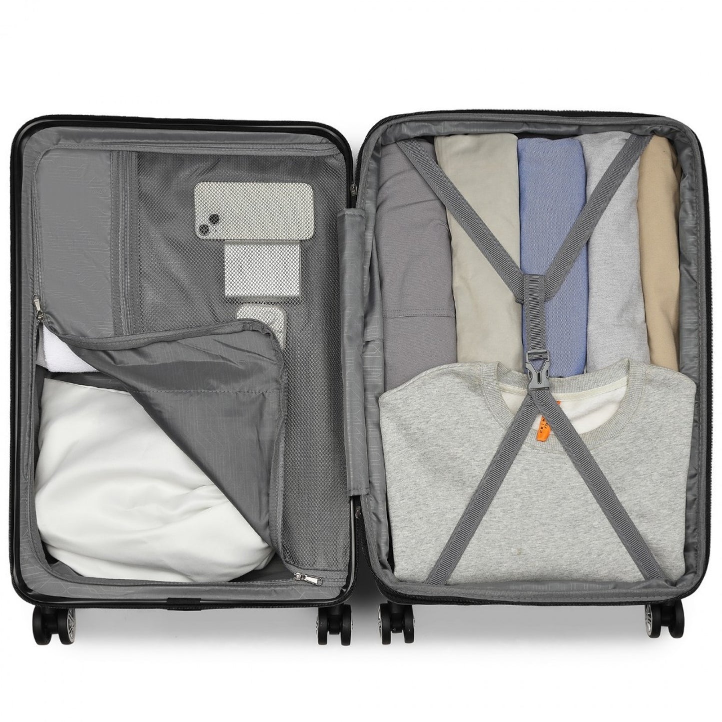 Kono KSK2482 Mid-Size Luggage in Navy (65x43.5x25cm) - Expandable Hard Shell ABS+PC Check-In Suitcase with TSA Lock - Luggage eStore