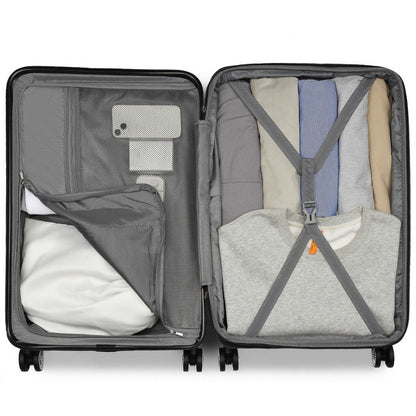 Kono KSK2482 Mid-Size Luggage in Navy (65x43.5x25cm) - Expandable Hard Shell ABS+PC Check-In Suitcase with TSA Lock - Luggage eStore
