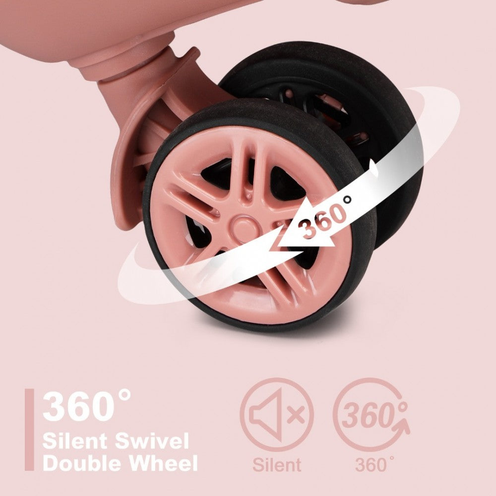 Kono KSK2483 Large Luggage in Nude (75x47.5x29.5cm) - Striped Expandable Check-In Suitcase with TSA Lock