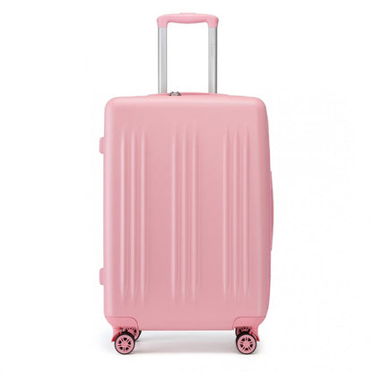 Kono KSK2483 Large Luggage in Pink (75x47.5x29.5cm) - Striped Expandable Check-In Suitcase with TSA Lock