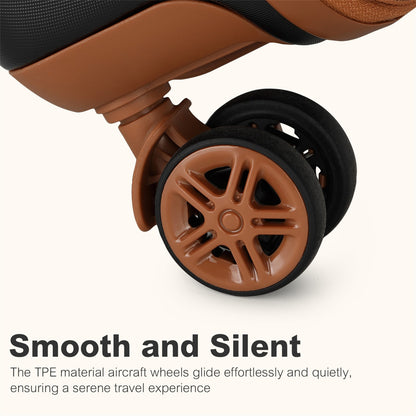 Kono KSK2484 Extra Large Luggage in Black and Tan (86x58.5x34cm) - Hard Shell Suitcase with TSA Lock