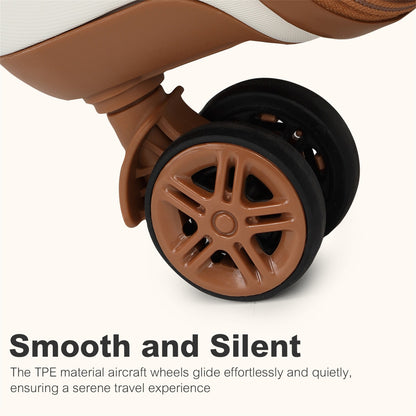 Kono KSK2484 Extra Large Luggage in Cream and Tan (86x58.5x34cm) - Hard Shell Suitcase with TSA Lock