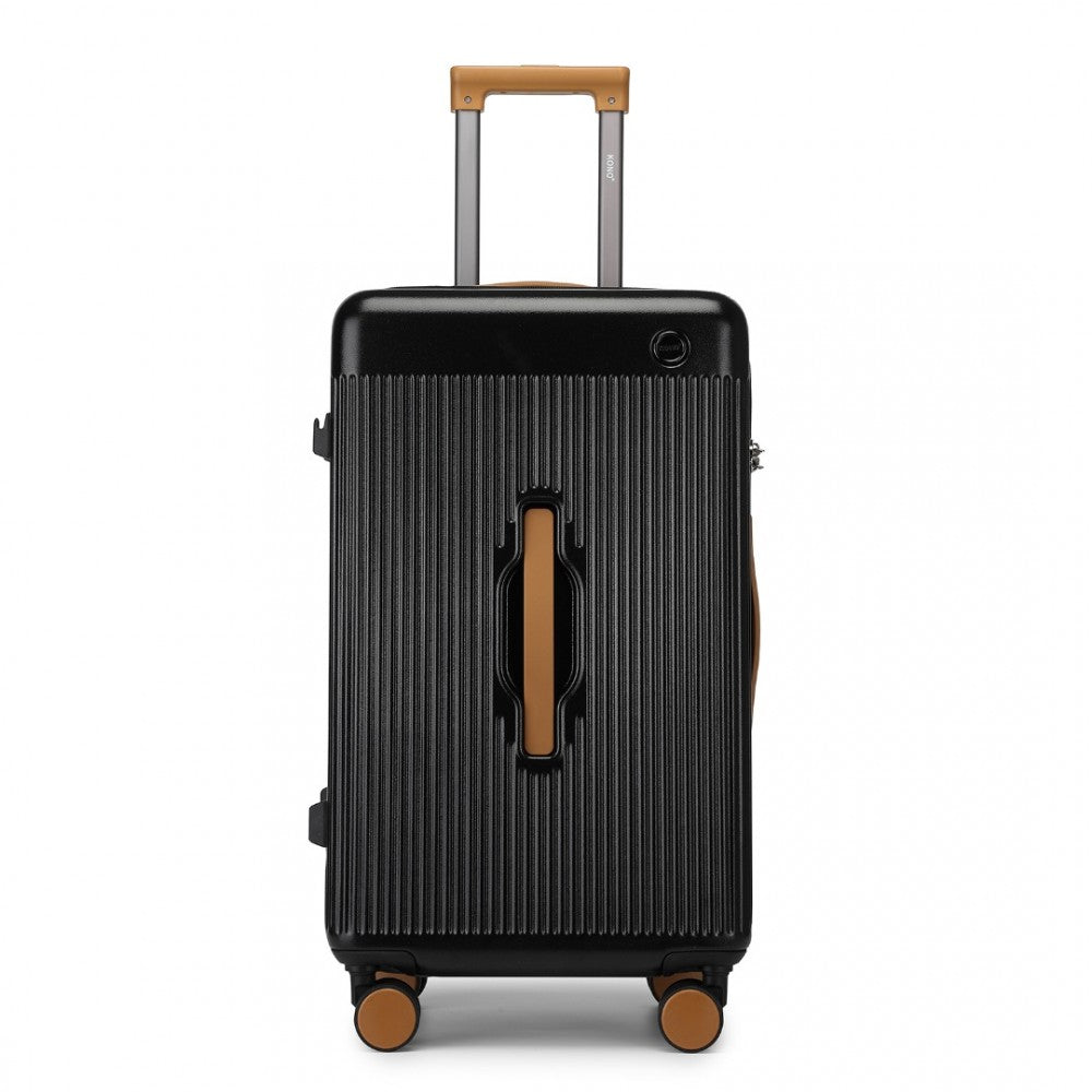 Kono KSK2488 Mid-Size Luggage in Black and Tan (66.5x40x30cm) - Durable Hard Shell Check-In Suitcase with TSA Lock and Multi-Handle Design