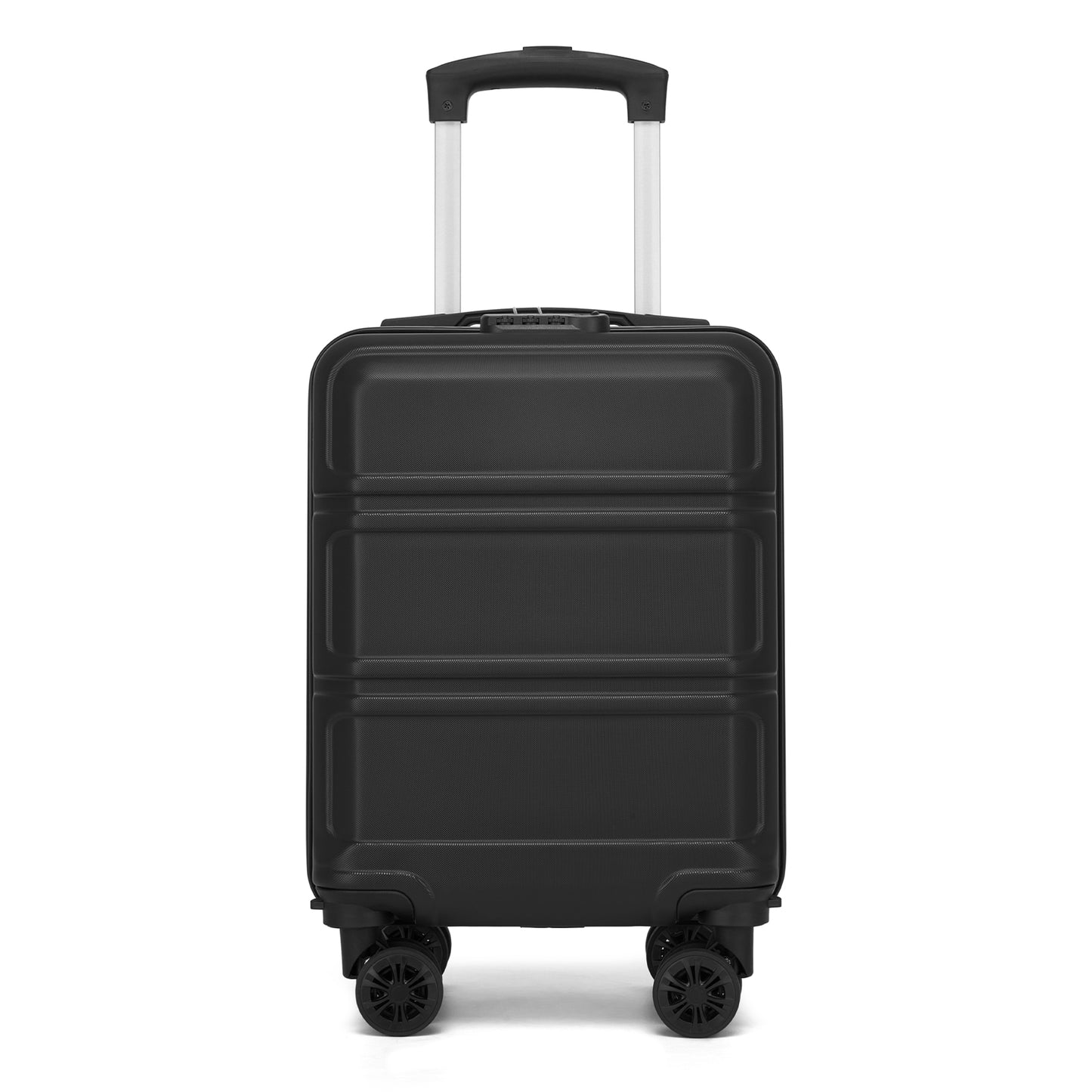 Kono KSK2581 Cabin Luggage in Black (45x30x20cm) - Lightweight Hard Shell Cabin Suitcase with Removable Spinner Wheels - Luggage eStore