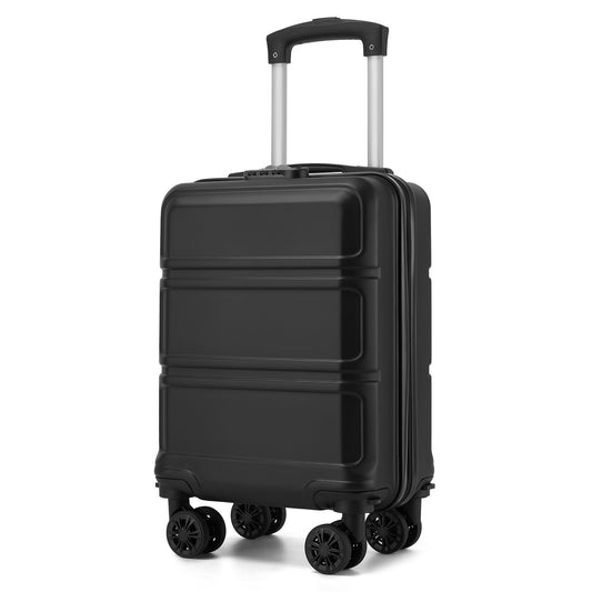Kono KSK2581 Cabin Luggage in Black (45x30x20cm) - Lightweight Hard Shell Cabin Suitcase with Removable Spinner Wheels