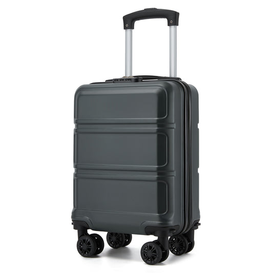 Kono KSK2581 Cabin Luggage in Grey (45x30x20cm) - Lightweight Hard Shell Cabin Suitcase with Removable Spinner Wheels