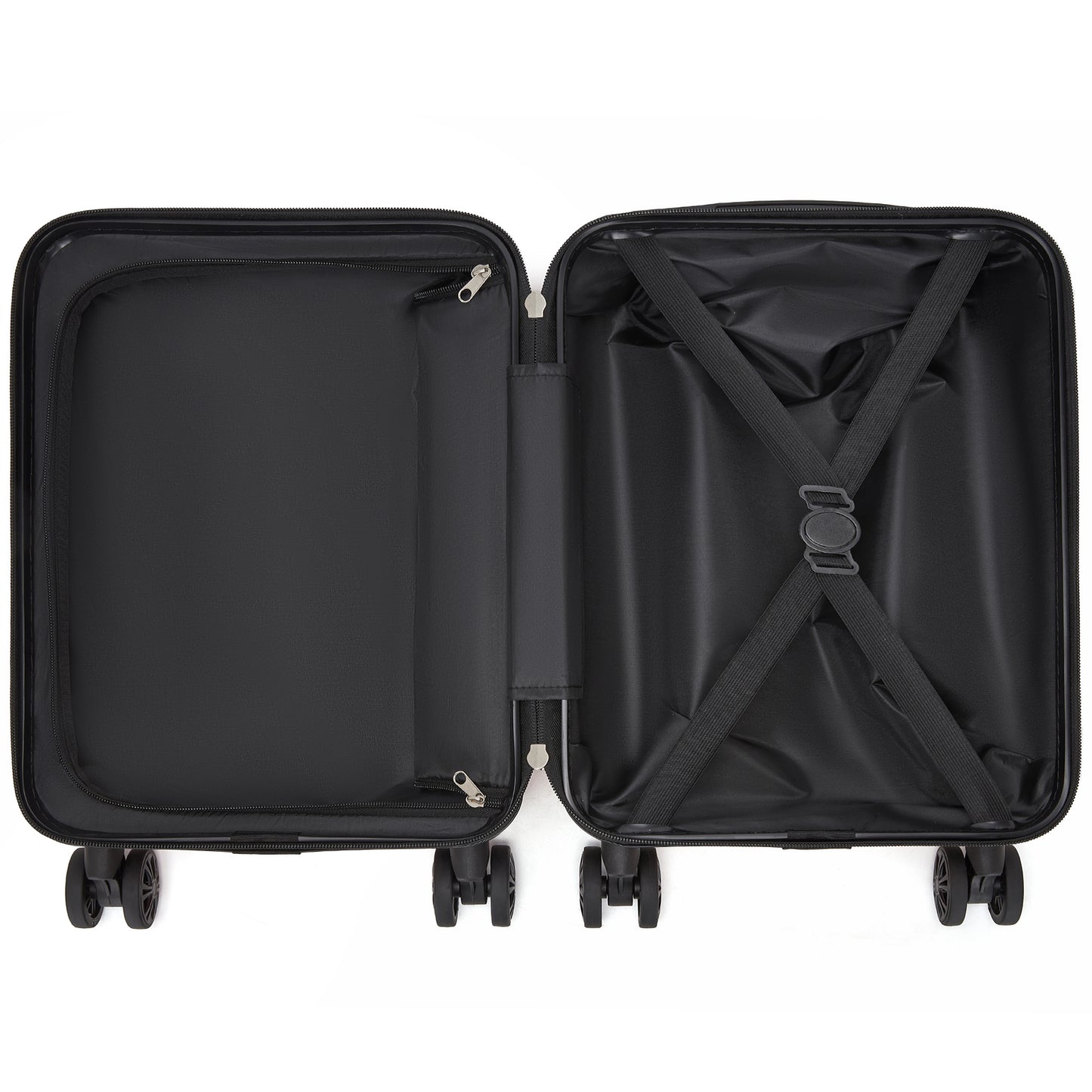 Kono KSK2581 Cabin Luggage in Grey (45x30x20cm) - Lightweight Hard Shell Cabin Suitcase with Removable Spinner Wheels