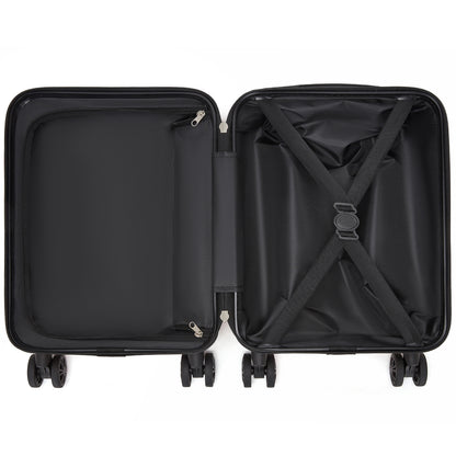 Kono KSK2581 Cabin Luggage in Grey (45x30x20cm) - Lightweight Hard Shell Cabin Suitcase with Removable Spinner Wheels