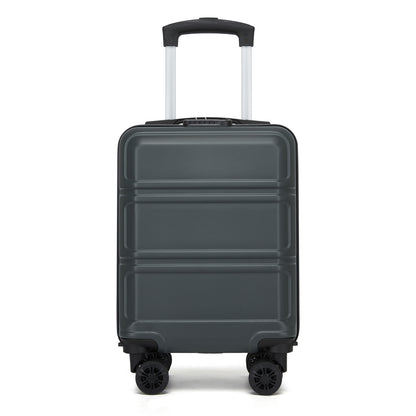 Kono KSK2581 Cabin Luggage in Grey (45x30x20cm) - Lightweight Hard Shell Cabin Suitcase with Removable Spinner Wheels