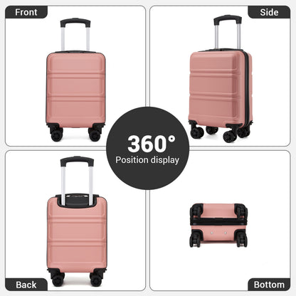 Kono KSK2581 Cabin Luggage in Nude (45x30x20cm) - Lightweight Hard Shell Cabin Suitcase with Removable Spinner Wheels - Luggage eStore