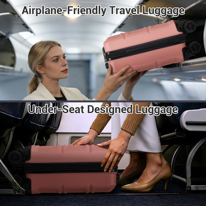 Kono KSK2581 Cabin Luggage in Nude (45x30x20cm) - Lightweight Hard Shell Cabin Suitcase with Removable Spinner Wheels - Luggage eStore