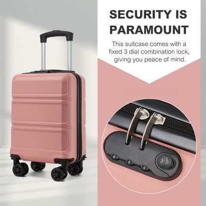 Kono KSK2581 Cabin Luggage in Nude (45x30x20cm) - Lightweight Hard Shell Cabin Suitcase with Removable Spinner Wheels - Luggage eStore