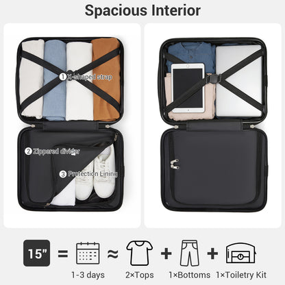 Kono KSK2581 Cabin Luggage in Blue (45x30x20cm) - Lightweight Hard Shell Cabin Suitcase with Removable Spinner Wheels