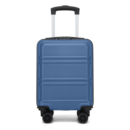 Kono KSK2581 Cabin Luggage in Blue (45x30x20cm) - Lightweight Hard Shell Cabin Suitcase with Removable Spinner Wheels