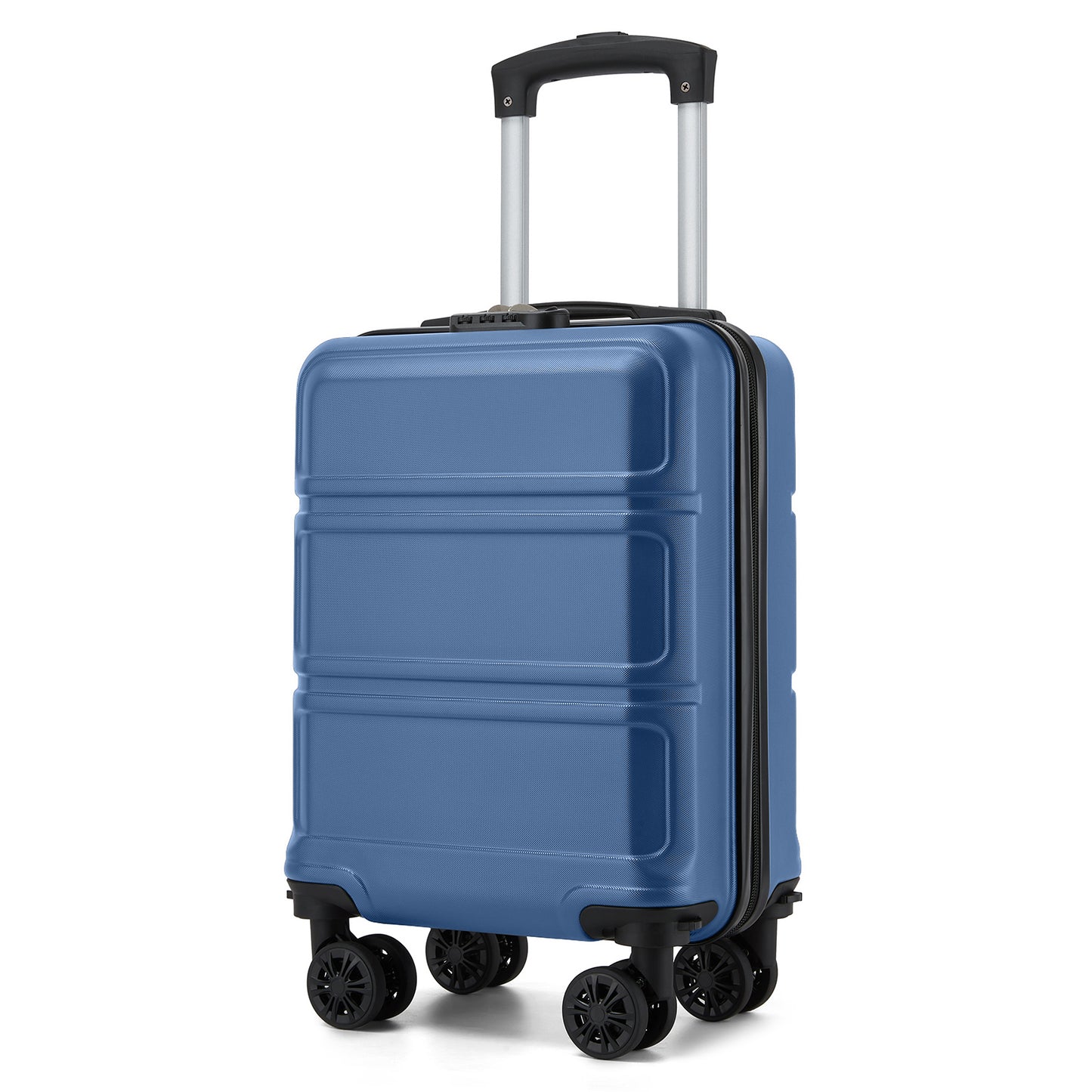 Kono KSK2581 Cabin Luggage in Blue (45x30x20cm) - Lightweight Hard Shell Cabin Suitcase with Removable Spinner Wheels