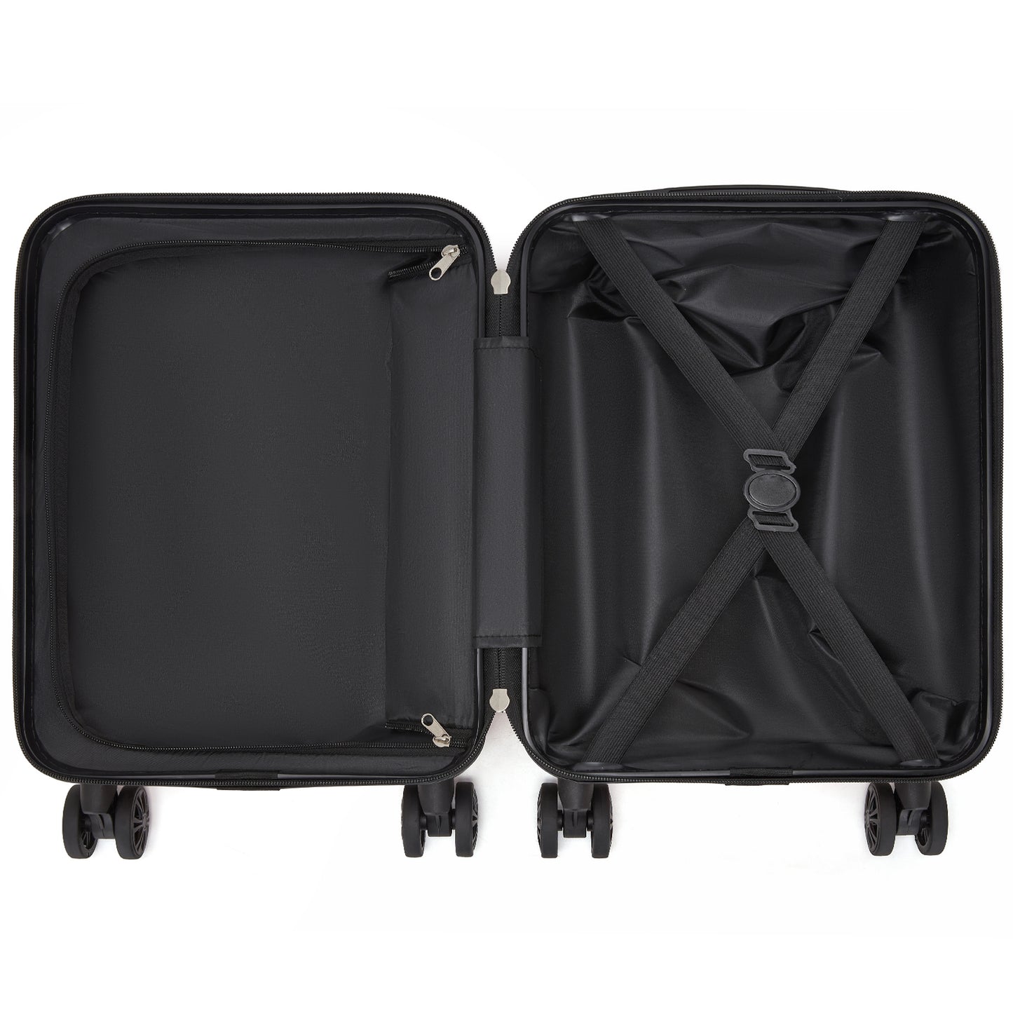 Kono KSK2581 Cabin Luggage in Blue (45x30x20cm) - Lightweight Hard Shell Cabin Suitcase with Removable Spinner Wheels