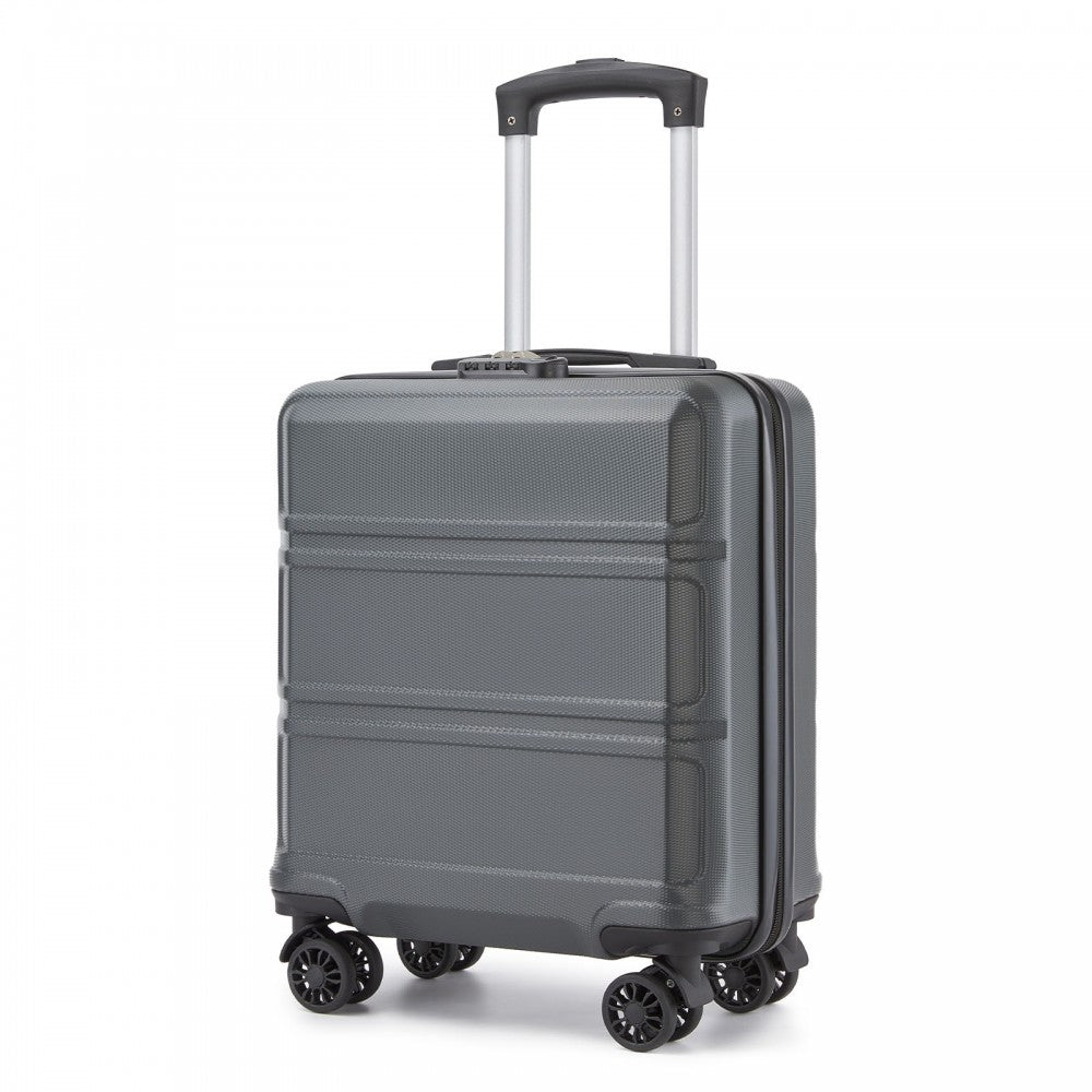 Kono KSK2596 Cabin Luggage in Grey (45x36x20cm) - ABS Hard Shell Cabin Suitcase with Spinner Wheels