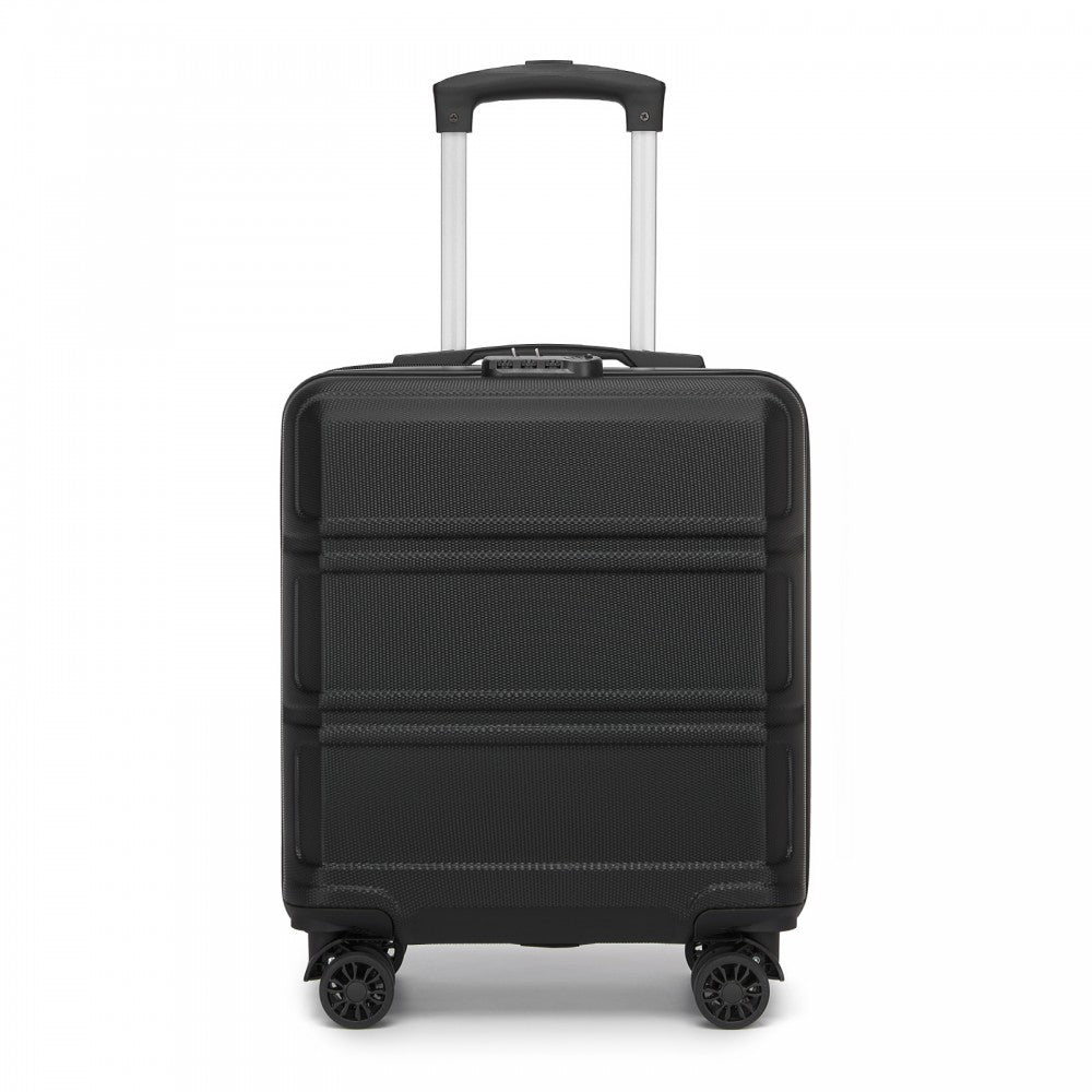Kono KSK2596 Cabin Luggage in Black (45x36x20cm) - ABS Hard Shell Cabin Suitcase with Spinner Wheels