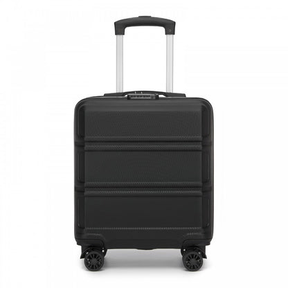 Kono KSK2596 Cabin Luggage in Black (45x36x20cm) - ABS Hard Shell Cabin Suitcase with Spinner Wheels