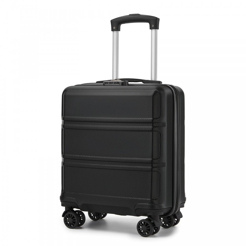 Kono KSK2596 Cabin Luggage in Black (45x36x20cm) - ABS Hard Shell Cabin Suitcase with Spinner Wheels