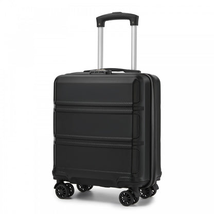 Kono KSK2596 Cabin Luggage in Black (45x36x20cm) - ABS Hard Shell Cabin Suitcase with Spinner Wheels