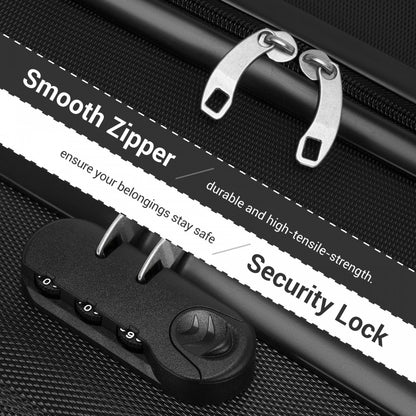 Kono KSK2596 Cabin Luggage in Black (45x36x20cm) - ABS Hard Shell Cabin Suitcase with Spinner Wheels