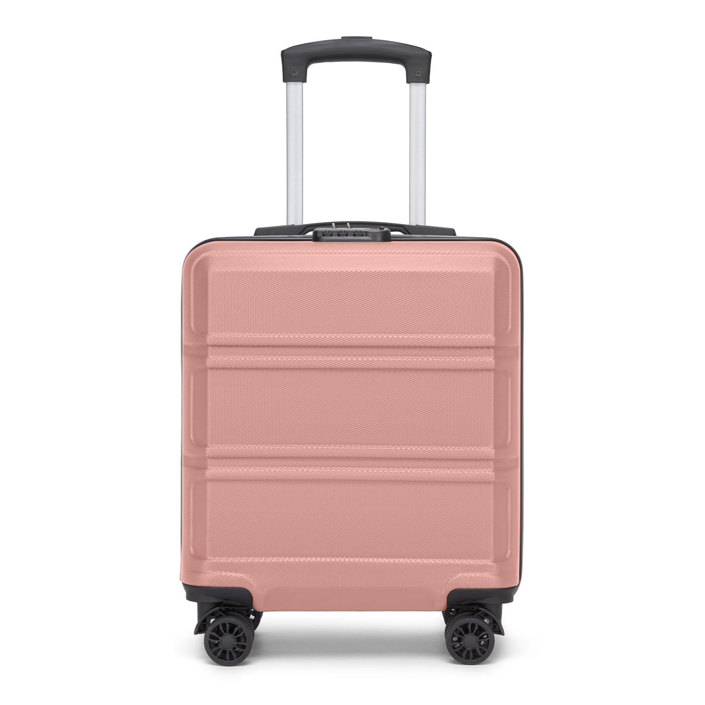 Kono KSK2596 Cabin Luggage in Nude and Black (45x36x20cm) - ABS Hard Shell Cabin Suitcase with Spinner Wheels