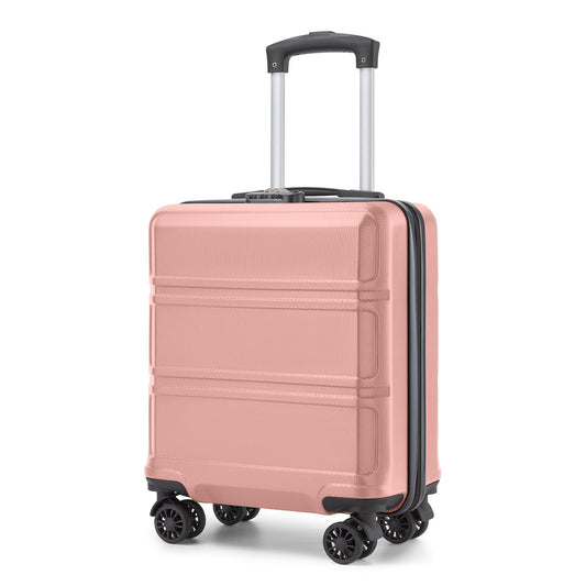 Kono KSK2596 Cabin Luggage in Nude and Black (45x36x20cm) - ABS Hard Shell Cabin Suitcase with Spinner Wheels