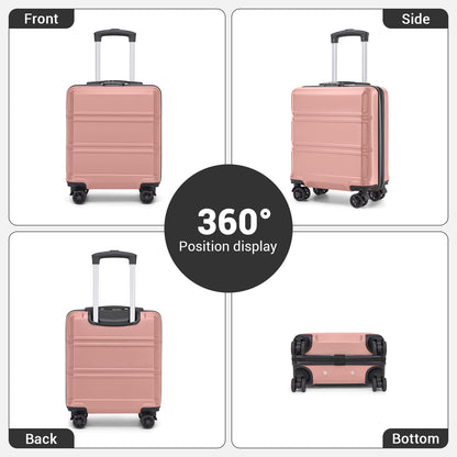 Kono KSK2596 Cabin Luggage in Nude and Black (45x36x20cm) - ABS Hard Shell Cabin Suitcase with Spinner Wheels