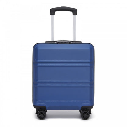 Kono KSK2596 Cabin Luggage in Navy (45x36x20cm) - ABS Hard Shell Cabin Suitcase with Spinner Wheels