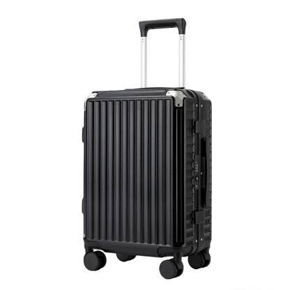 Kono KSK2693 Cabin Luggage in Black - Zipperless Hardshell Carry-On with Aluminium Frame, Smart Lock Travel, Phone Holder & Cup Holder