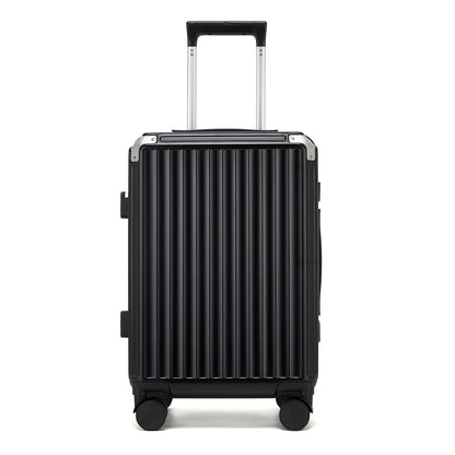 Kono KSK2693 Cabin Luggage in Black - Zipperless Hardshell Carry-On with Aluminium Frame, Smart Lock Travel, Phone Holder & Cup Holder