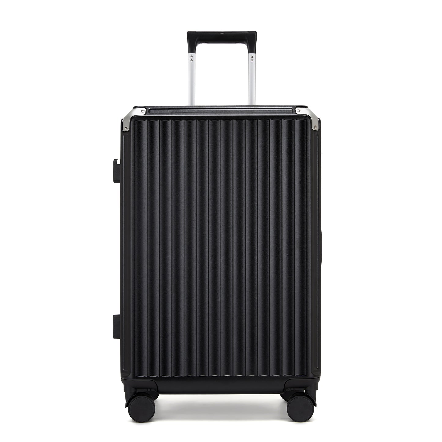 Kono KSK2693 Mid-Size Luggage in Black (66.5x44x27cm)- Zipperless Medium Checked Suitcase with Reinforced Aluminium Frame, TSA Lock and Smart Travel Features