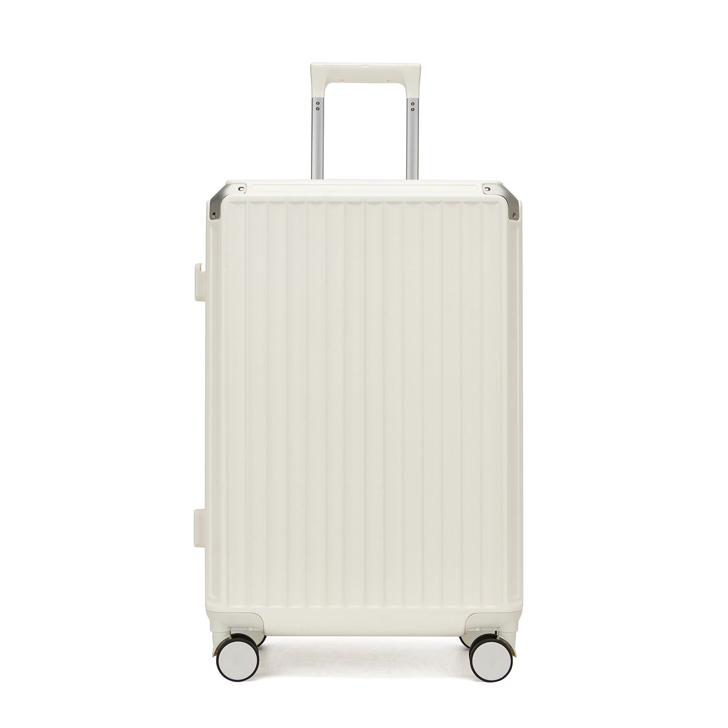 Kono KSK2693 Mid-Size Luggage in White (66.5x44x27cm)- Zipperless Medium Checked Suitcase with Reinforced Aluminium Frame, TSA Lock and Smart Travel Features