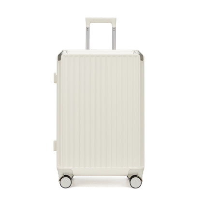 Kono KSK2693 Mid-Size Luggage in White (66.5x44x27cm)- Zipperless Medium Checked Suitcase with Reinforced Aluminium Frame, TSA Lock and Smart Travel Features