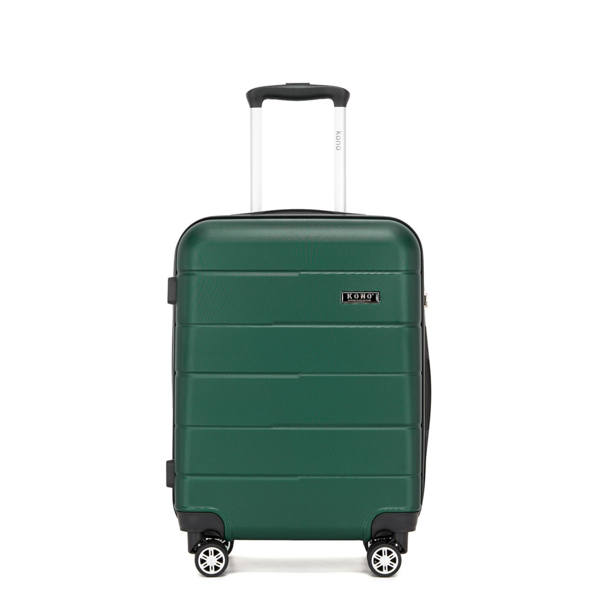 Kono KSK2694 Cabin Luggage in Green and Black (55x40x20 cm) - Hard Shell Carry-On Suitcase with Silent Wheels & Organised Interior